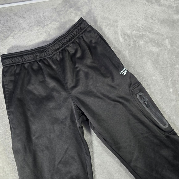 Reebok Track Pants Athletic Training Workout Black Cargo Pocket Mens‎ Medium - Picture 1 of 10